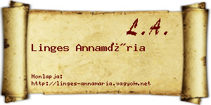 Linges Annamária névjegykártya